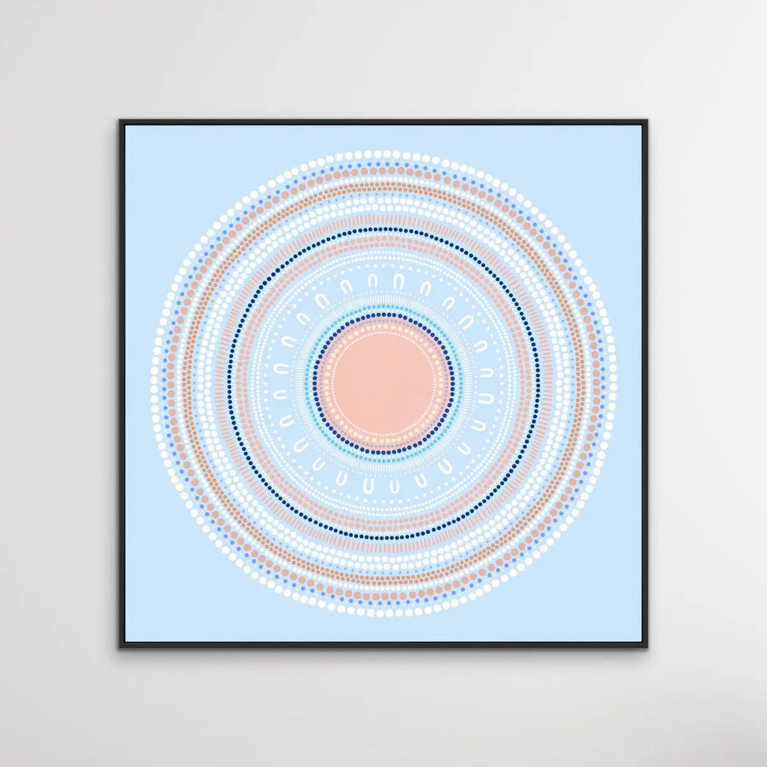 Yarning Circle - Blue - Art Print By Sherri Cummins I Heart Wall Art Australia 