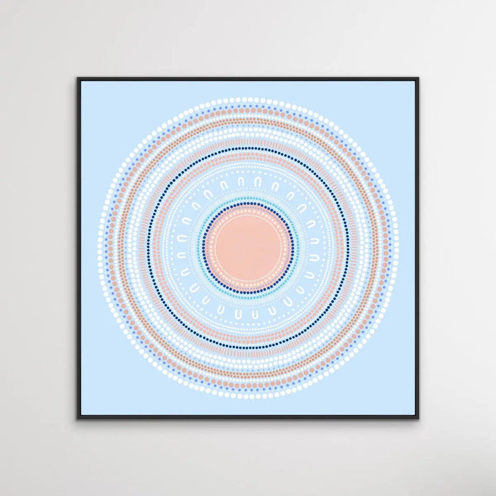 Yarning Circle - Blue - Art Print By Sherri Cummins I Heart Wall Art Australia 