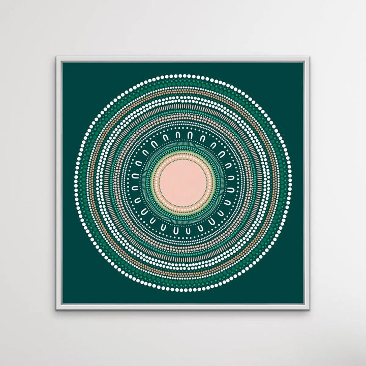 Yarning Circle - Green Artwork By Sherri Cummins I Heart Wall Art Australia 