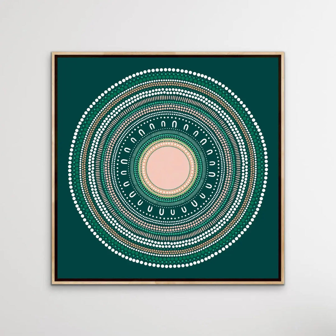 Yarning Circle - Green Artwork By Sherri Cummins I Heart Wall Art Australia 