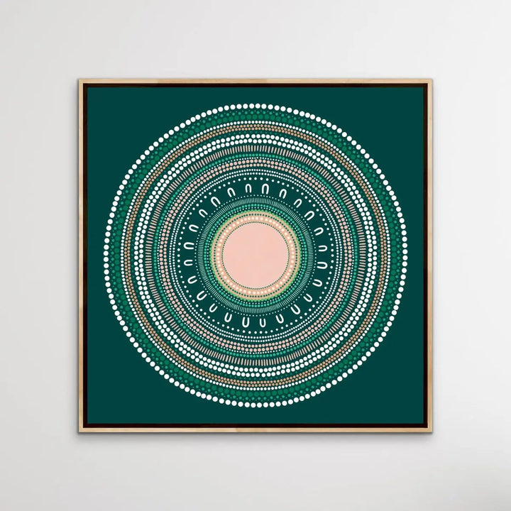 Yarning Circle - Green Artwork By Sherri Cummins I Heart Wall Art Australia 