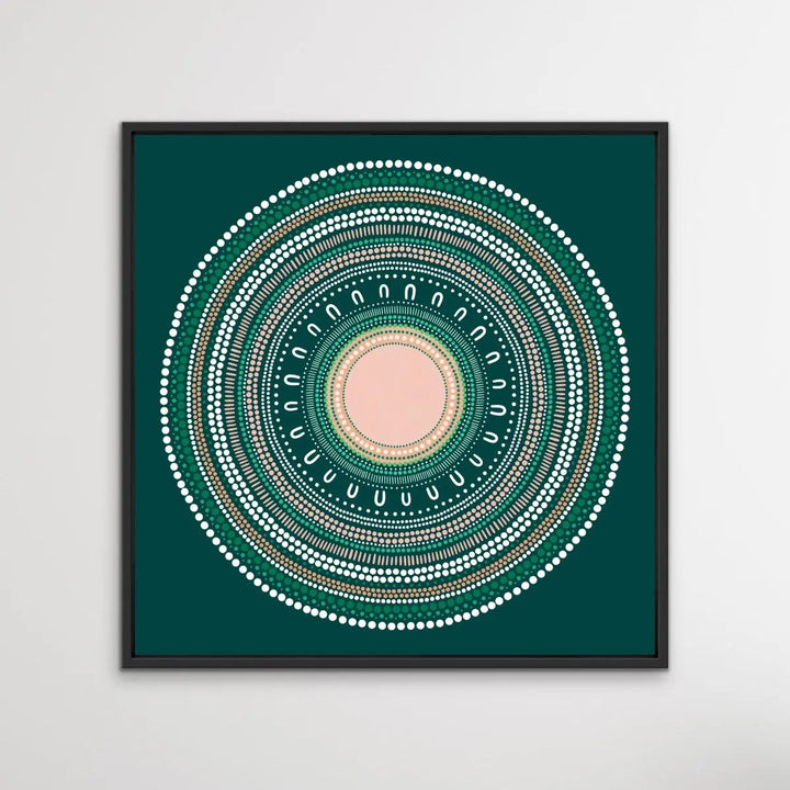 Yarning Circle - Green Artwork By Sherri Cummins I Heart Wall Art Australia 