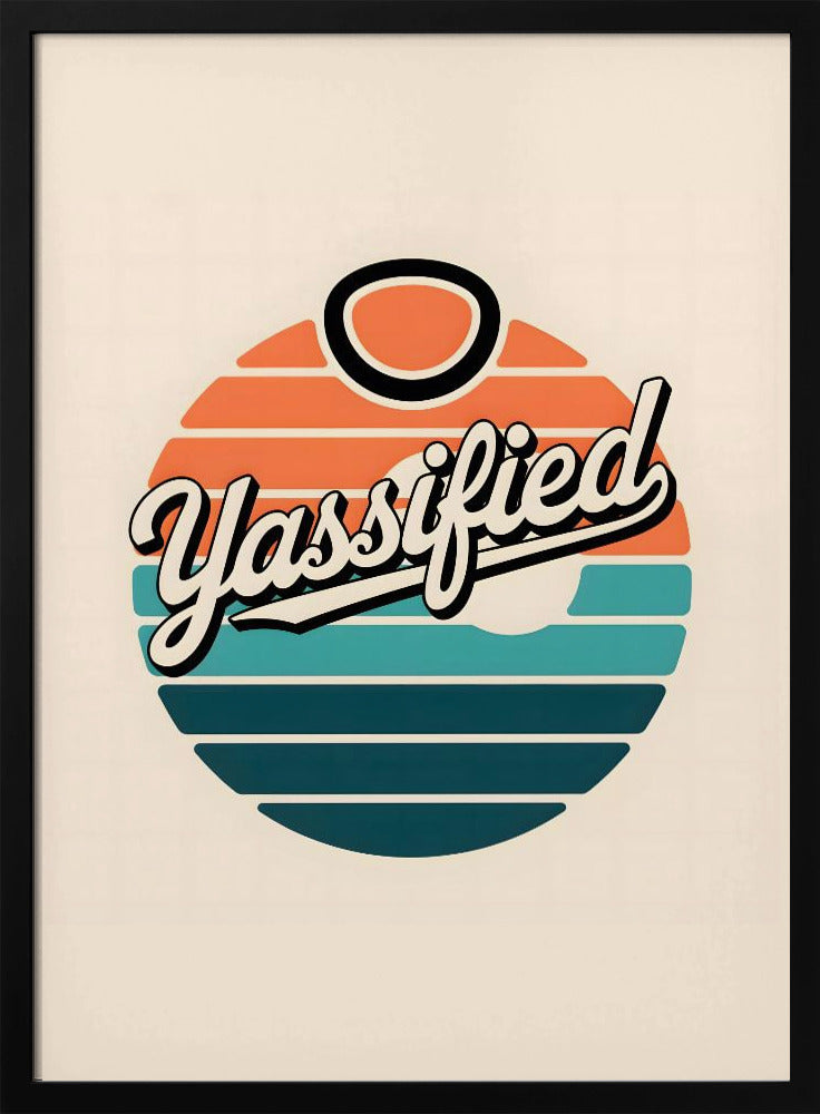 Yassified Retro Sunset - Stretched Canvas, Poster or Fine Art Print I Heart Wall Art