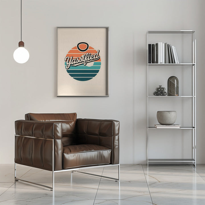 Yassified Retro Sunset - Stretched Canvas, Poster or Fine Art Print I Heart Wall Art