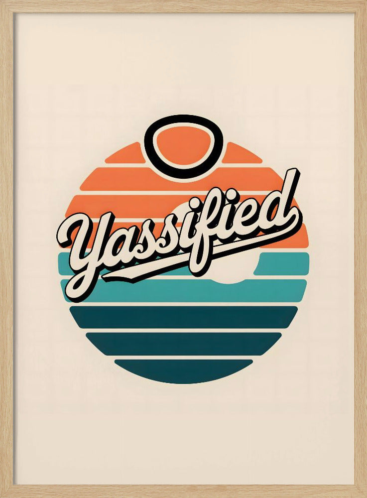 Yassified Retro Sunset - Stretched Canvas, Poster or Fine Art Print I Heart Wall Art