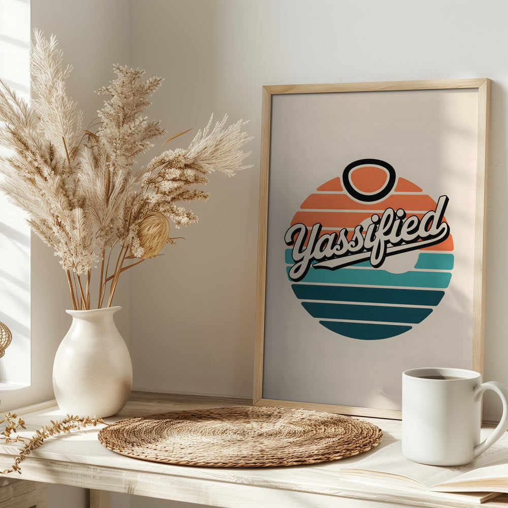 Yassified Retro Sunset - Stretched Canvas, Poster or Fine Art Print I Heart Wall Art