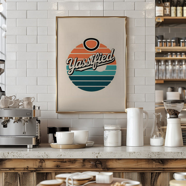 Yassified Retro Sunset - Stretched Canvas, Poster or Fine Art Print I Heart Wall Art