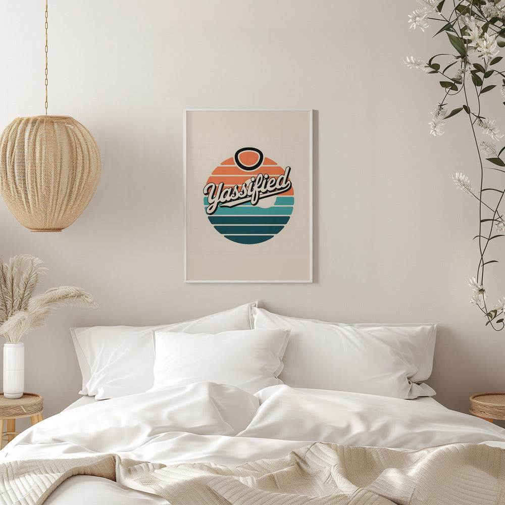 Yassified Retro Sunset - Stretched Canvas, Poster or Fine Art Print I Heart Wall Art