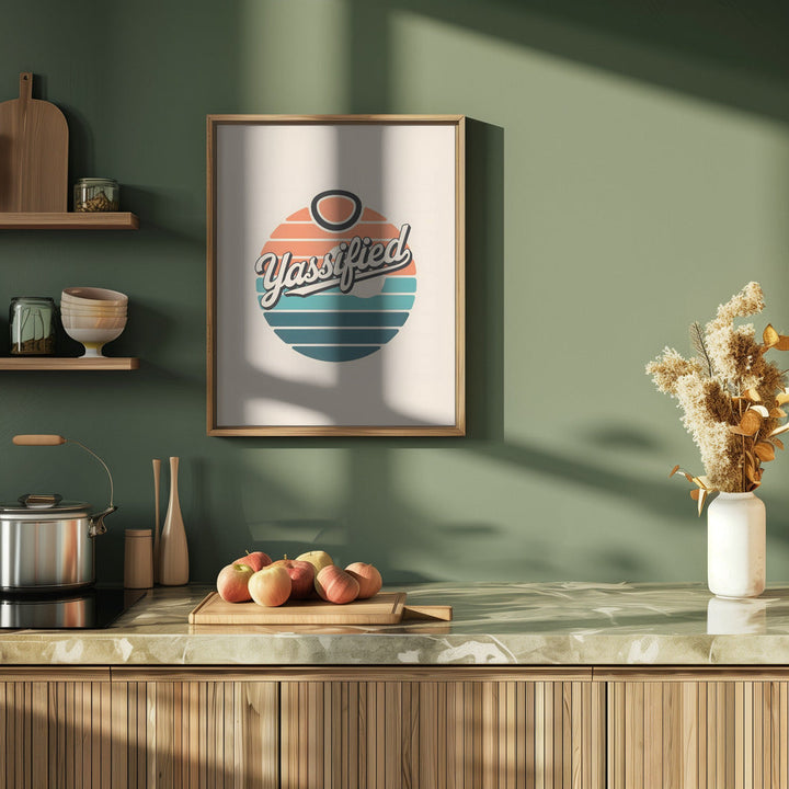 Yassified Retro Sunset - Stretched Canvas, Poster or Fine Art Print I Heart Wall Art