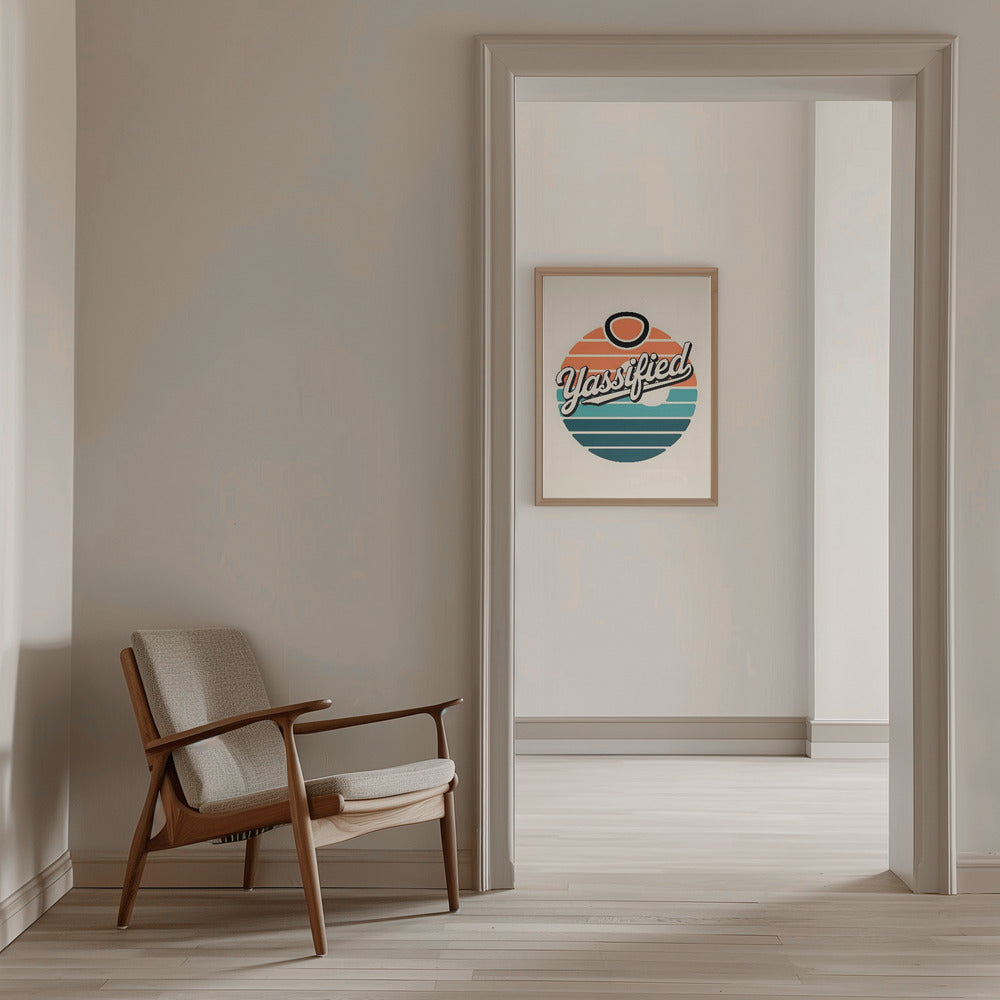 Yassified Retro Sunset - Stretched Canvas, Poster or Fine Art Print I Heart Wall Art