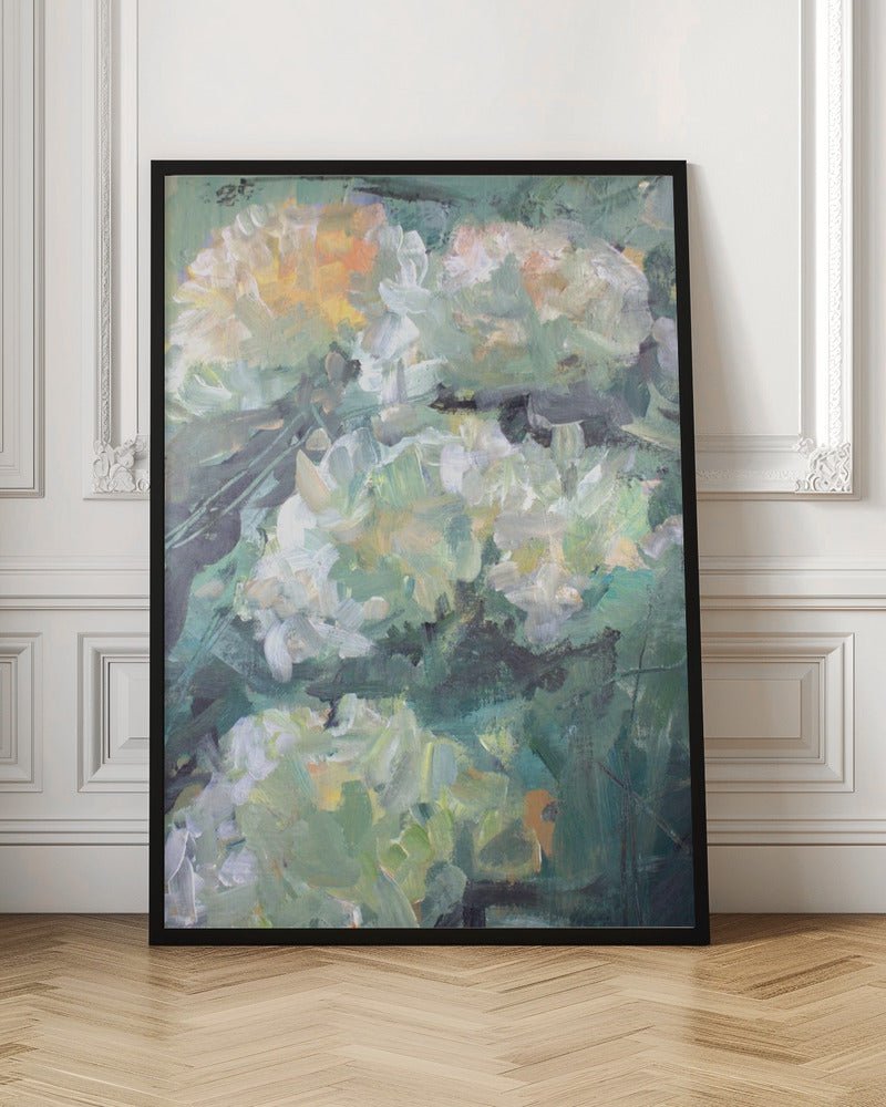 Yellow and White Hydrangea Flowers - Stretched Canvas, Poster or Fine Art Print - I Heart Wall Art - Poster Print, Canvas Print or Framed Art Print