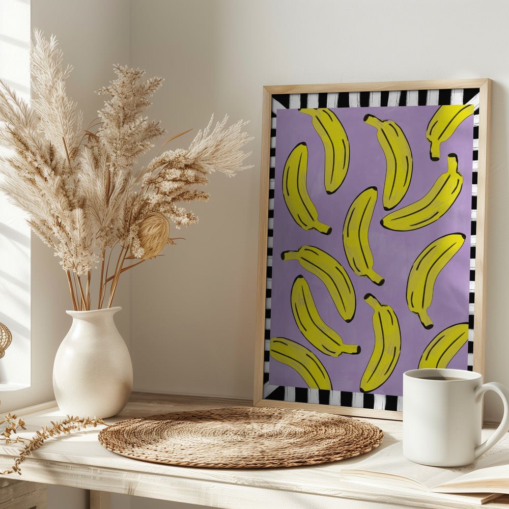 Yellow Bananas Abstract - Stretched Canvas, Poster or Fine Art Print - I Heart Wall Art - Poster Print, Canvas Print or Framed Art Print