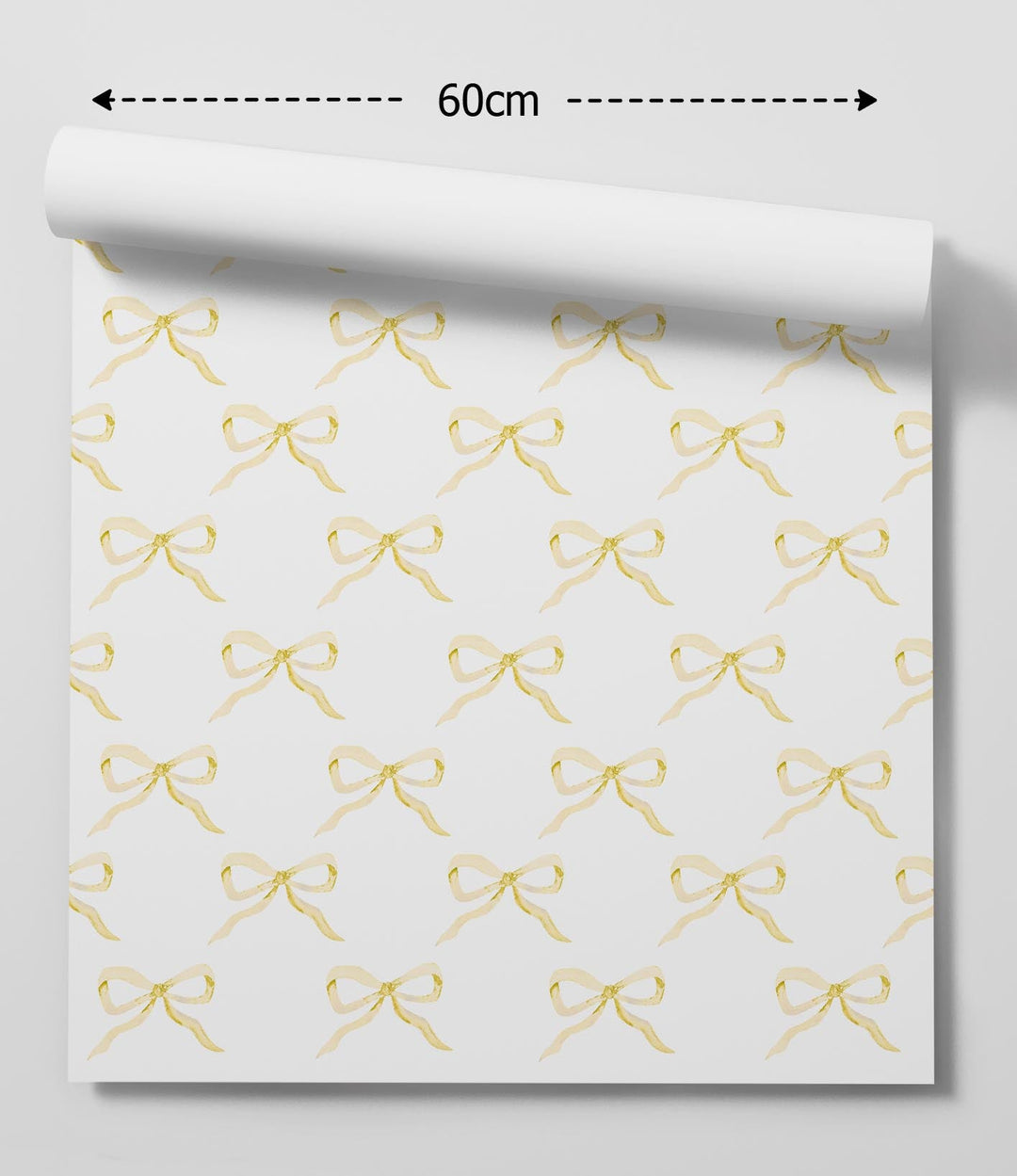 Yellow Bow Wallpaper - Quality Ribbon Peel and Stick Adhesive