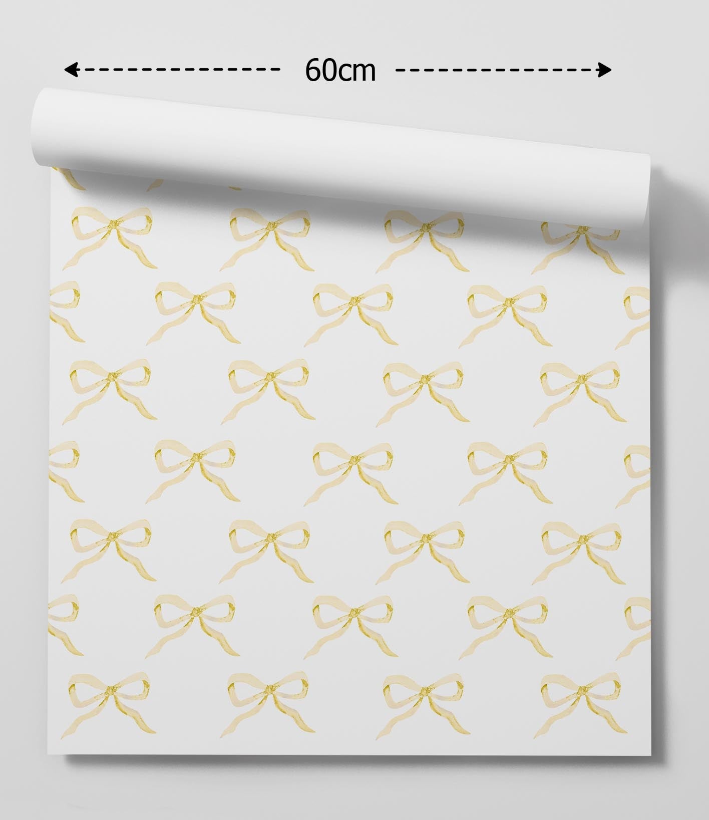 Yellow Bow Wallpaper - Quality Ribbon Peel and Stick Adhesive