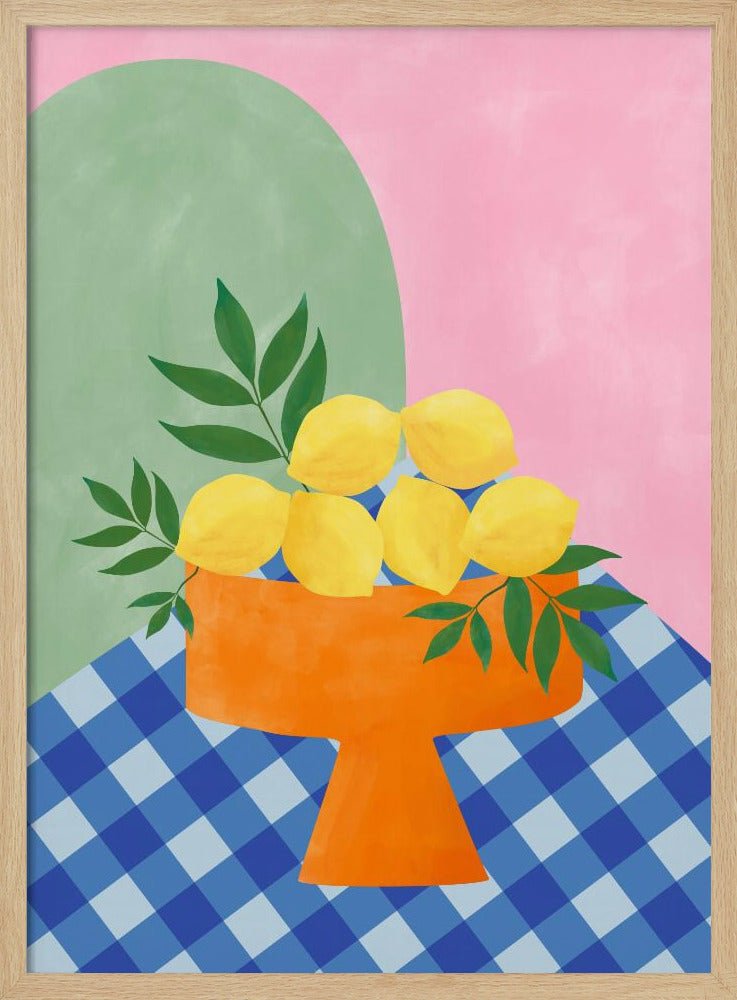 Yellow Lemons with Green Leaves - Stretched Canvas, Poster or Fine Art Print - I Heart Wall Art - Poster Print, Canvas Print or Framed Art Print