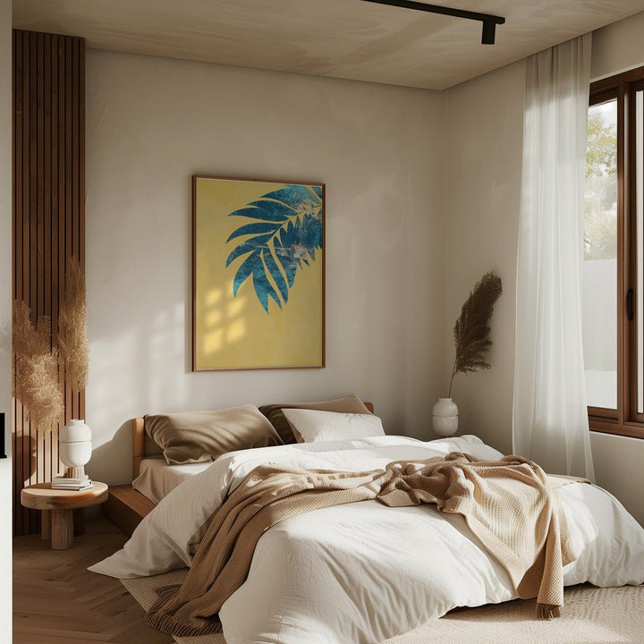 Yellow palm - Stretched Canvas, Poster or Fine Art Print - I Heart Wall Art - Poster Print, Canvas Print or Framed Art Print