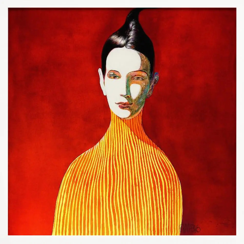 Yellow Turtleneck - Square Stretched Canvas, Poster or Fine Art Print I Heart Wall Art