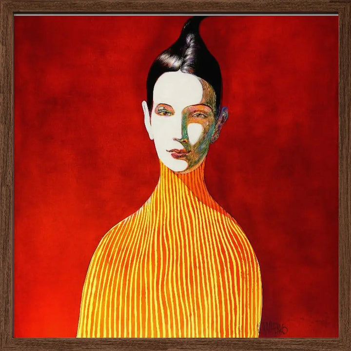 Yellow Turtleneck - Square Stretched Canvas, Poster or Fine Art Print I Heart Wall Art