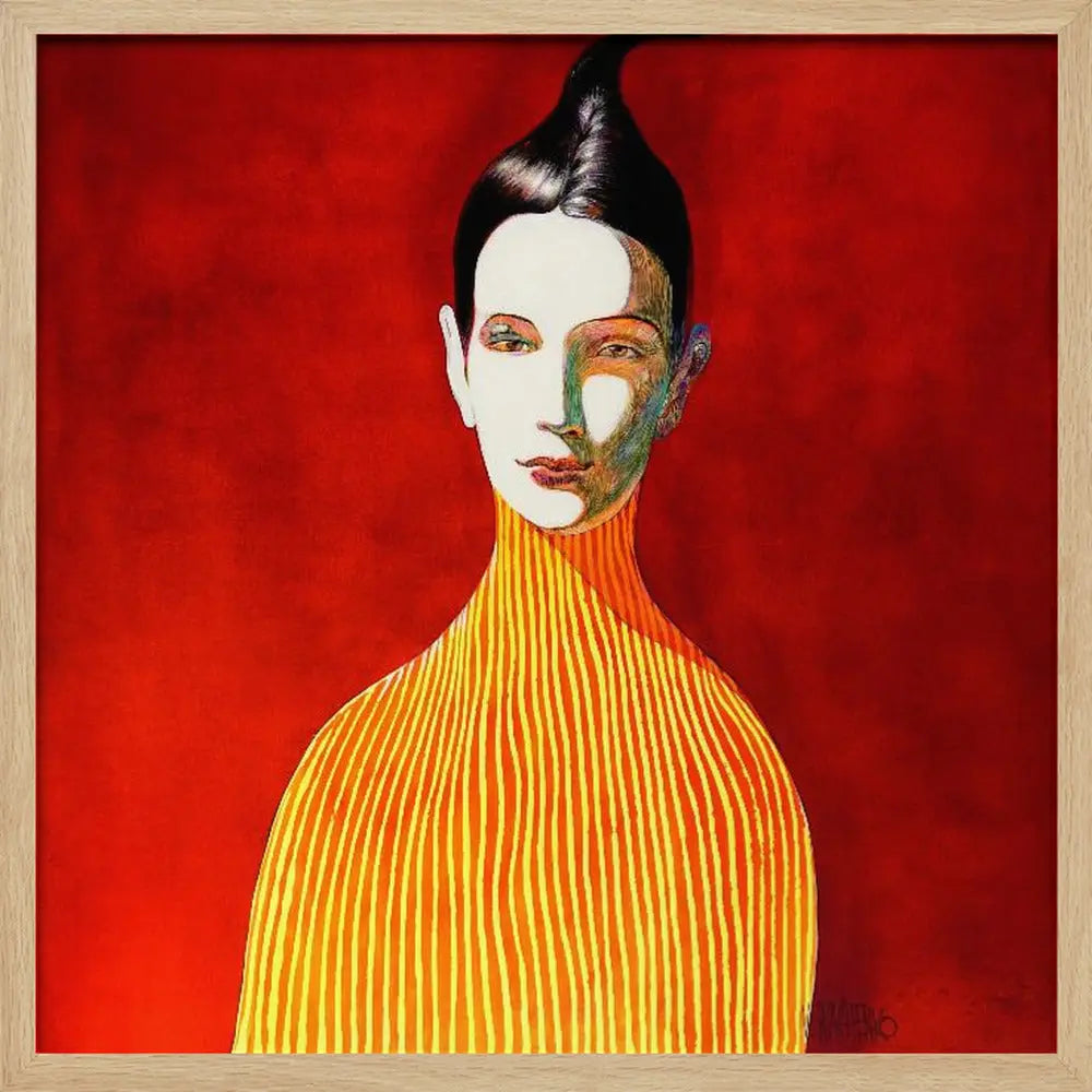 Yellow Turtleneck - Square Stretched Canvas, Poster or Fine Art Print I Heart Wall Art