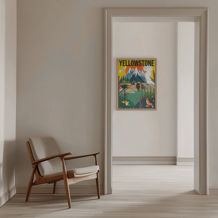 Yellowstone National Park Travel Poster - Stretched Canvas, Poster or Fine Art Print I Heart Wall Art