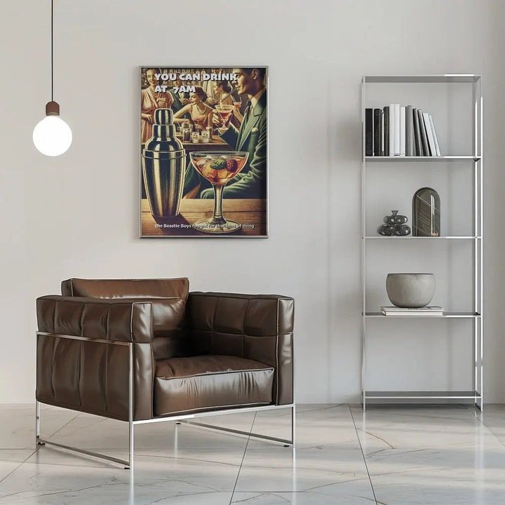 You can drink at 7am - Stretched Canvas, Poster or Fine Art Print I Heart Wall Art