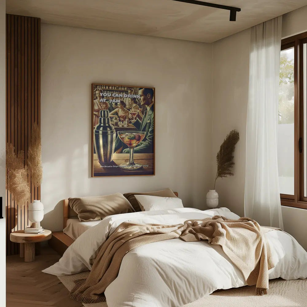 You can drink at 7am - Stretched Canvas, Poster or Fine Art Print I Heart Wall Art