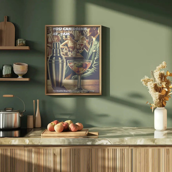 You can drink at 7am - Stretched Canvas, Poster or Fine Art Print I Heart Wall Art
