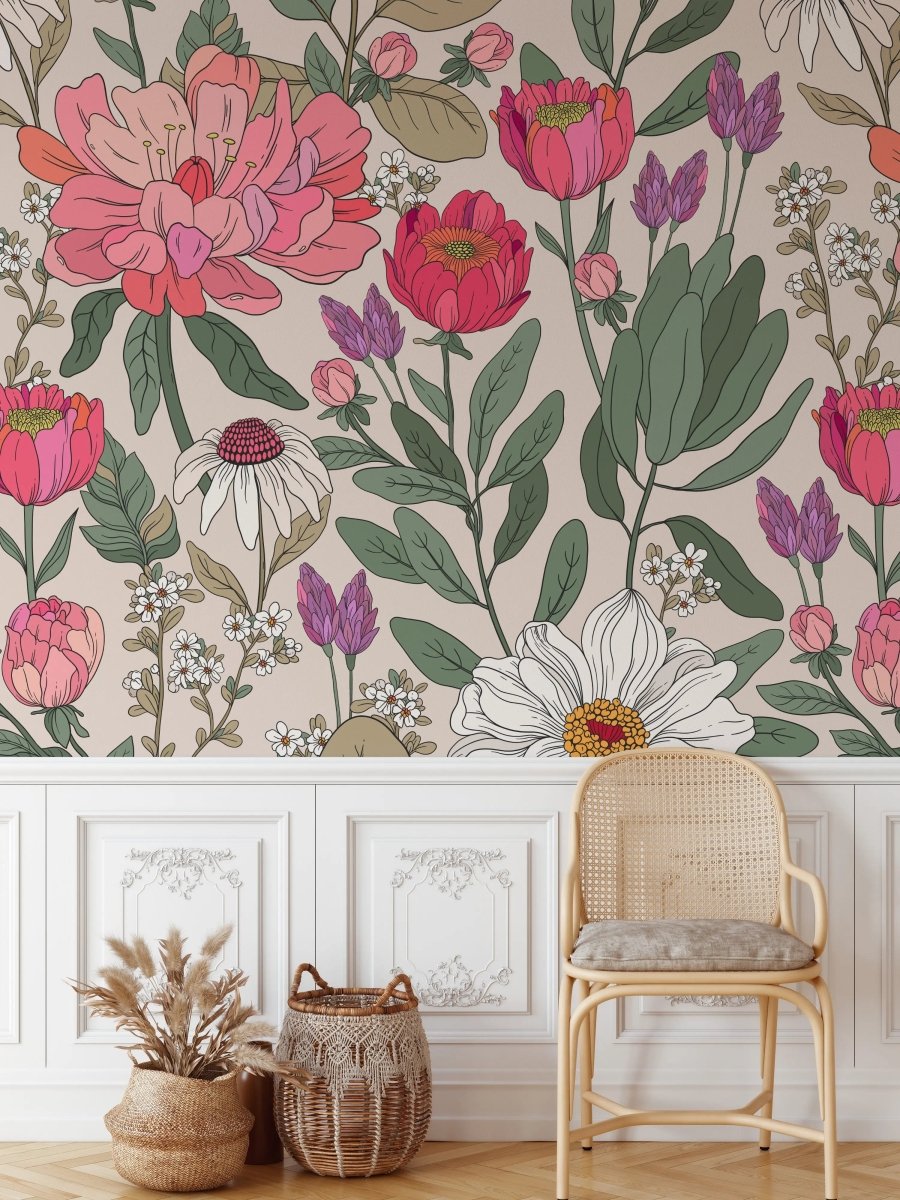 You Do You - Floral Vintage Peel and Stick Removable Wallpaper - I Heart Wall Art - Poster Print, Canvas Print or Framed Art Print