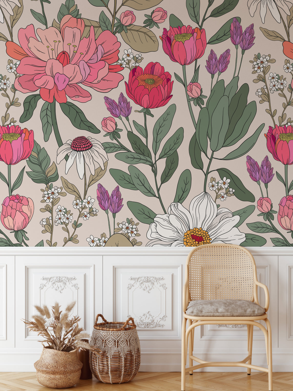You Do - Floral Vintage Peel and Stick Removable Wallpaper