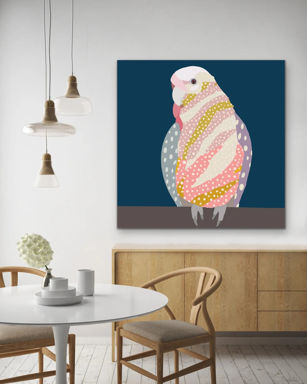 You Gorgeous Galah - Colourful Galah Spotty Original Artwork On Canvas Or Paper - I Heart Wall Art