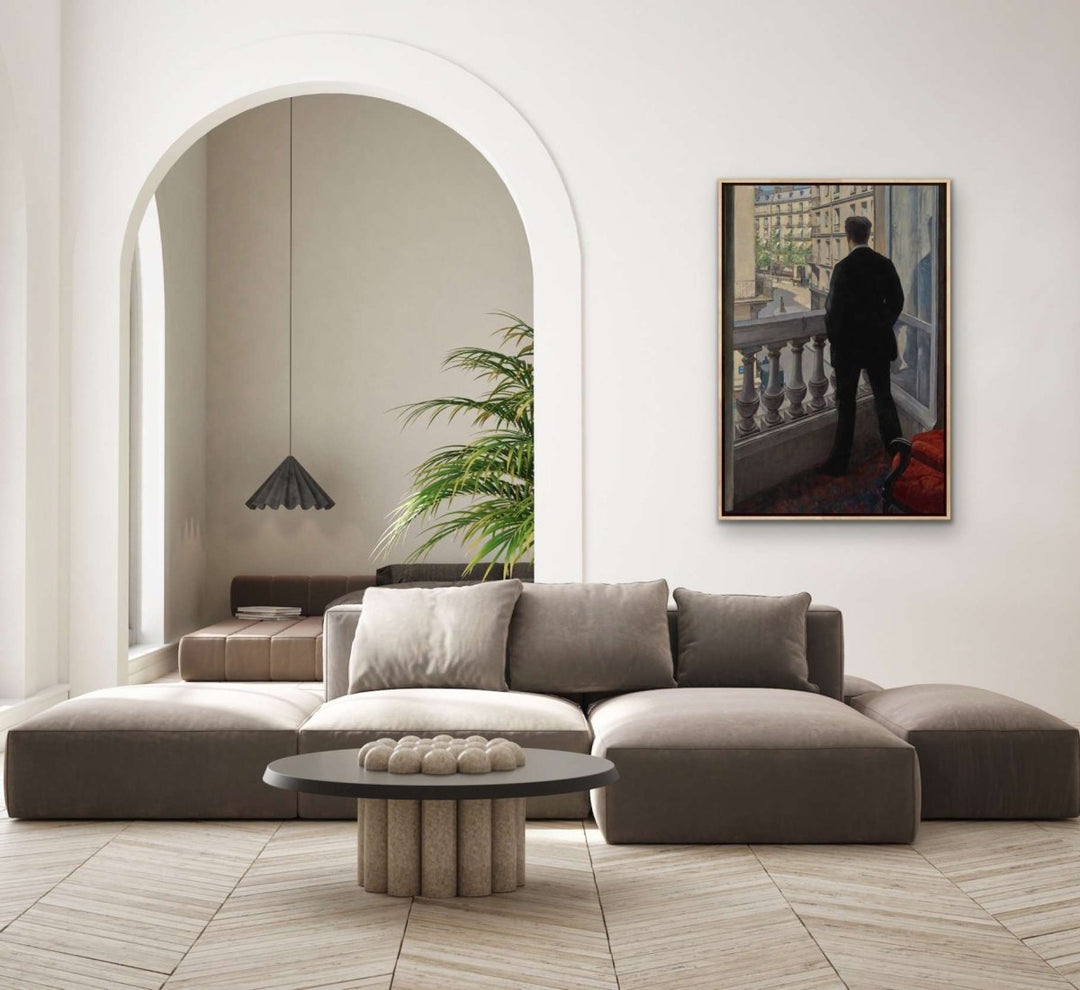 Young Man At His Window By Gustave Caillebotte - Stretched Canvas, Poster or Art Print - I Heart Wall Art - Poster Print, Canvas Print or Framed Art Print