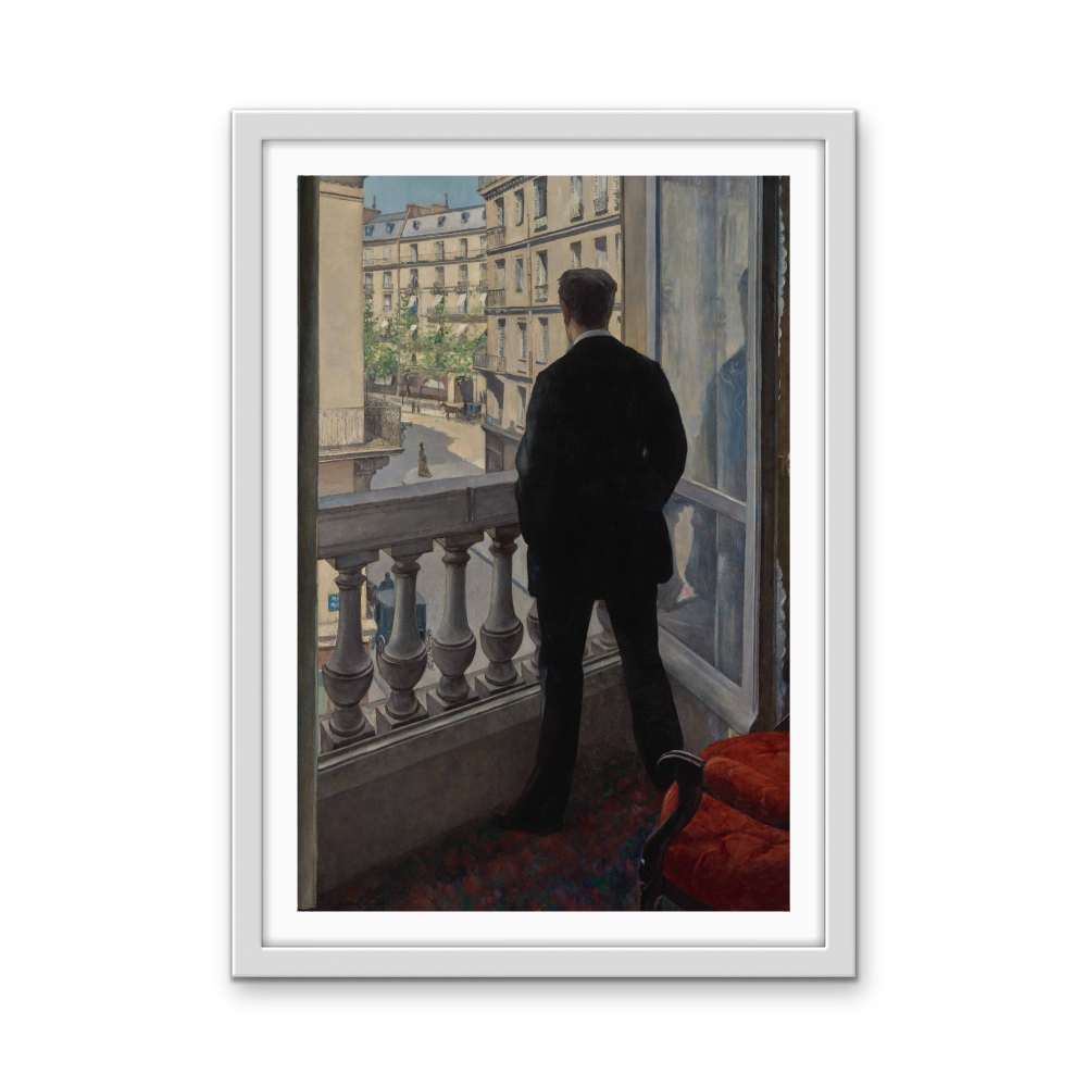 Young Man At His Window By Gustave Caillebotte - Stretched Canvas, Poster or Art Print - I Heart Wall Art - Poster Print, Canvas Print or Framed Art Print