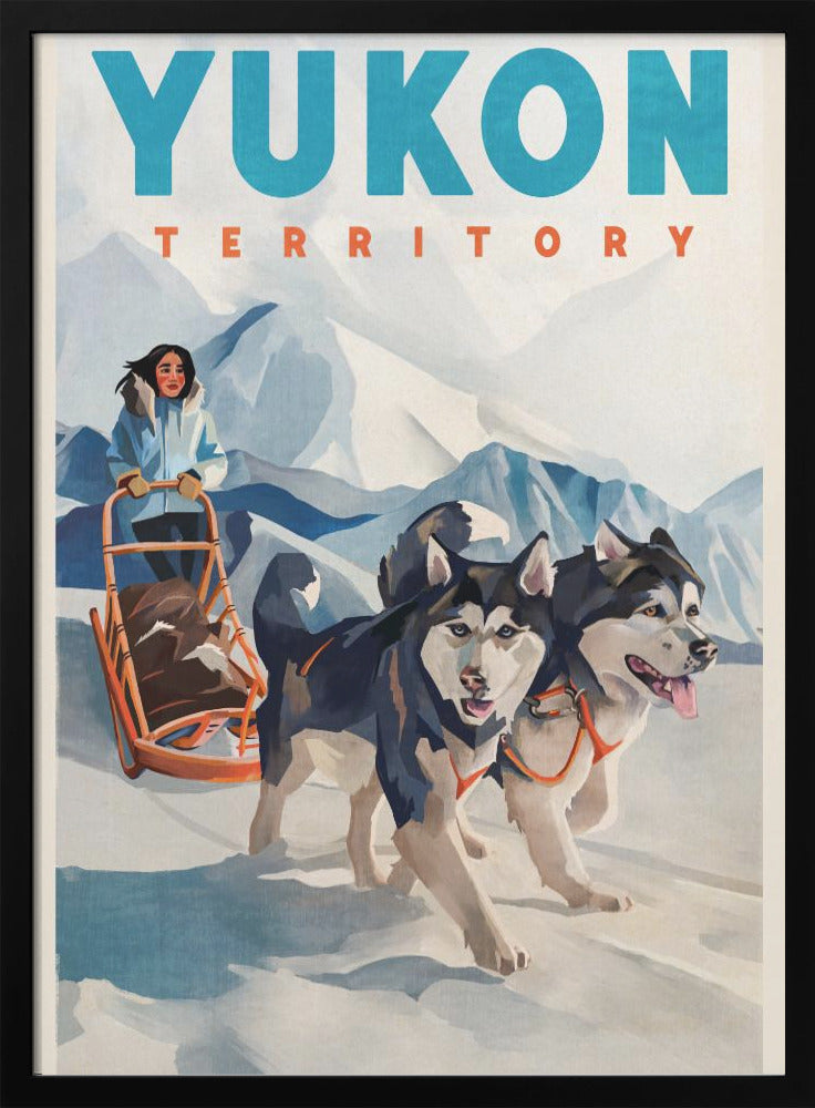 Yukon Territory Dog Sled Travel Poster - Stretched Canvas, Poster or Fine Art Print I Heart Wall Art