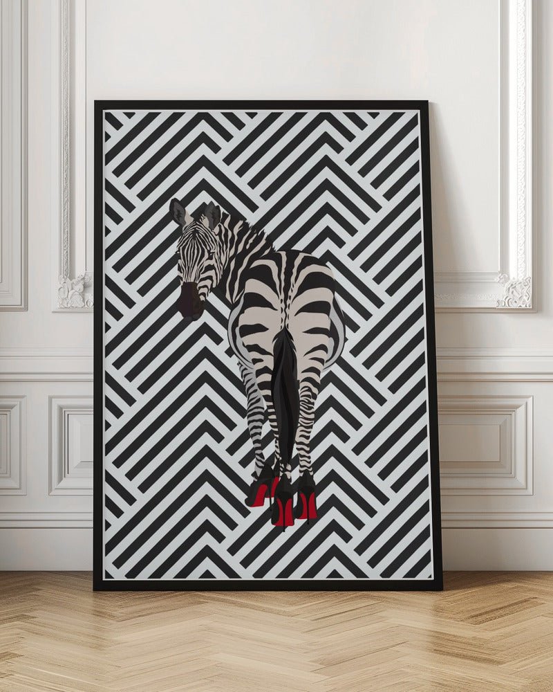 Zebra heels retro - Stretched Canvas, Poster or Fine Art Print - I Heart Wall Art - Poster Print, Canvas Print or Framed Art Print