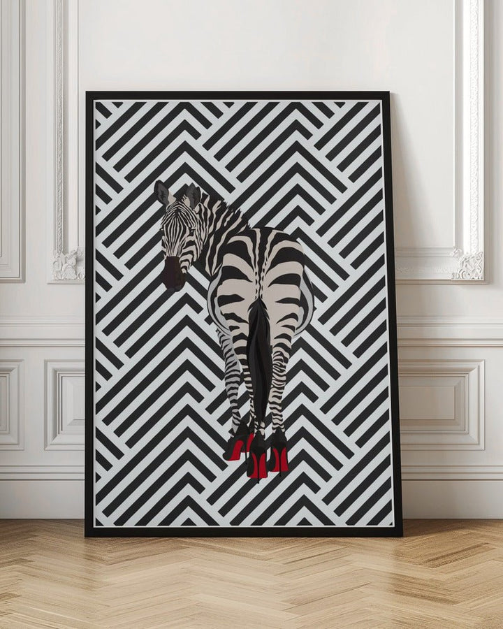 Zebra heels retro - Stretched Canvas, Poster or Fine Art Print - I Heart Wall Art - Poster Print, Canvas Print or Framed Art Print