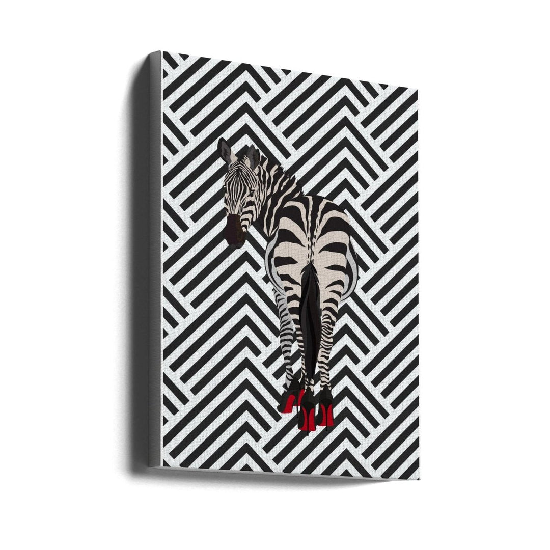 Zebra heels retro - Stretched Canvas, Poster or Fine Art Print - I Heart Wall Art - Poster Print, Canvas Print or Framed Art Print