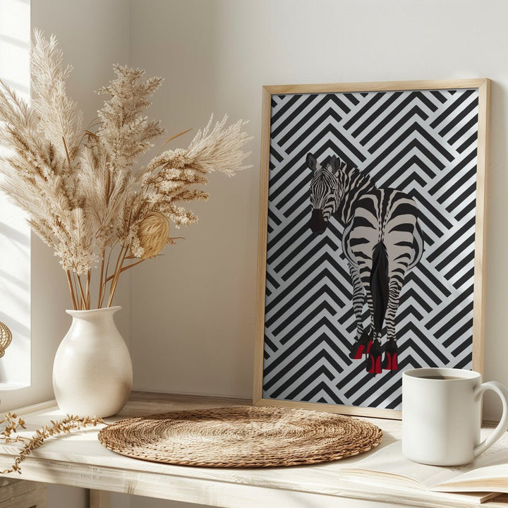 Zebra heels retro - Stretched Canvas, Poster or Fine Art Print - I Heart Wall Art - Poster Print, Canvas Print or Framed Art Print