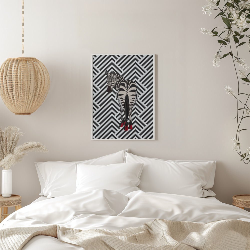 Zebra heels retro - Stretched Canvas, Poster or Fine Art Print - I Heart Wall Art - Poster Print, Canvas Print or Framed Art Print
