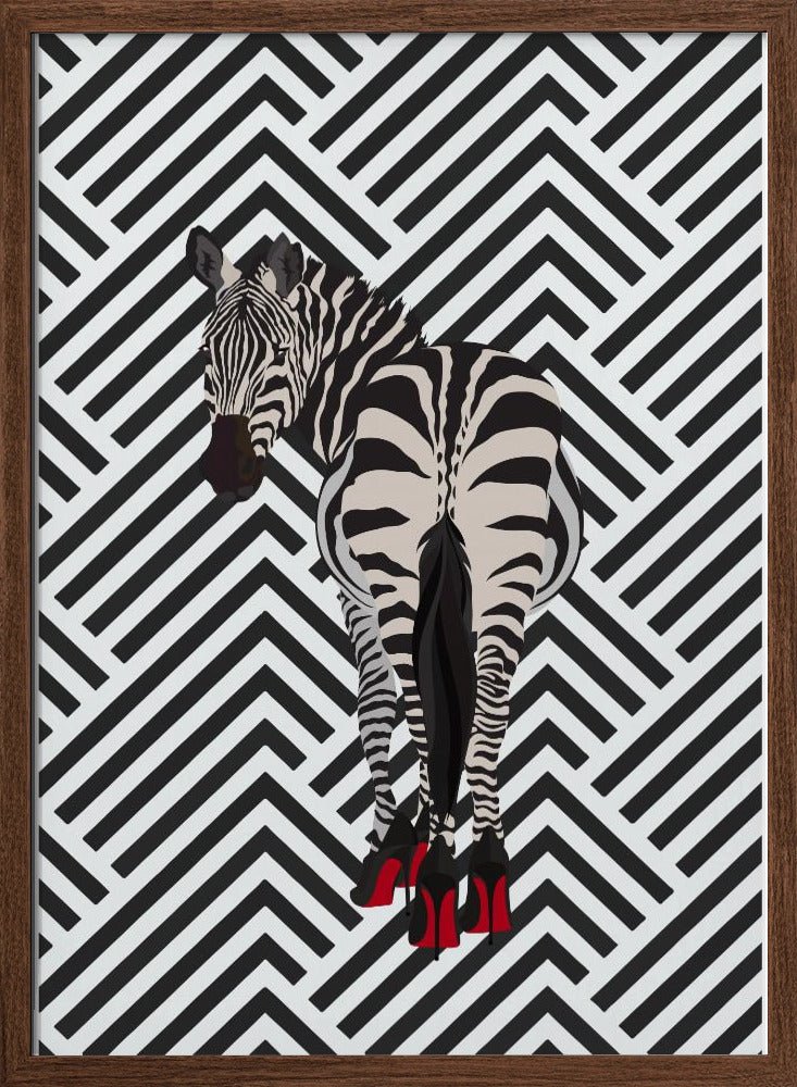 Zebra heels retro - Stretched Canvas, Poster or Fine Art Print - I Heart Wall Art - Poster Print, Canvas Print or Framed Art Print