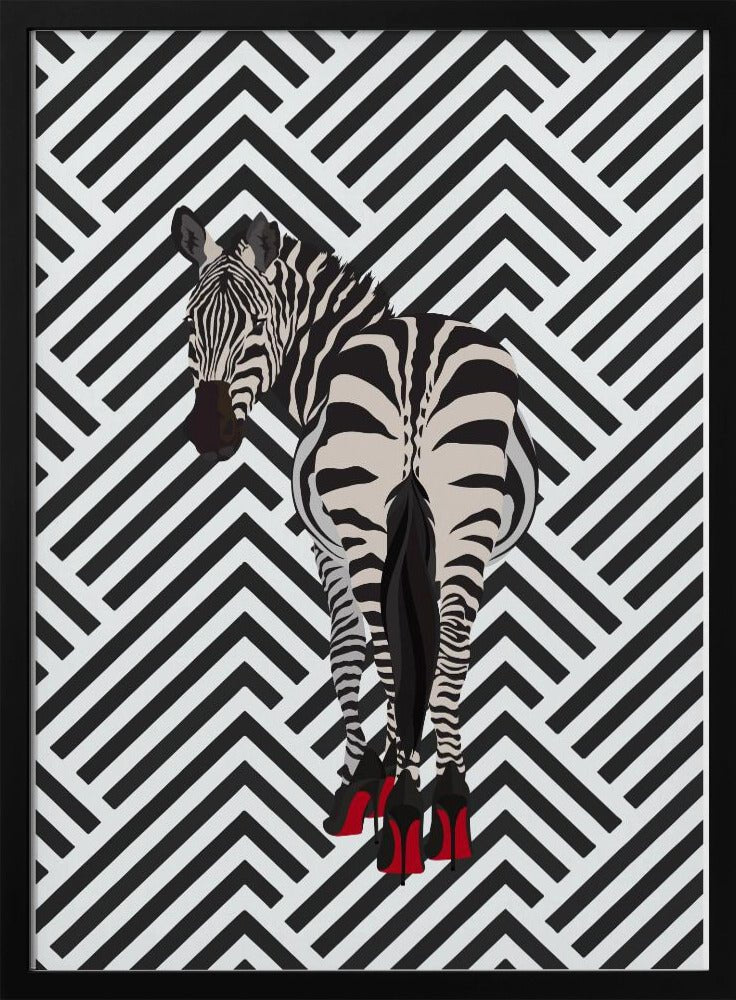 Zebra heels retro - Stretched Canvas, Poster or Fine Art Print - I Heart Wall Art - Poster Print, Canvas Print or Framed Art Print
