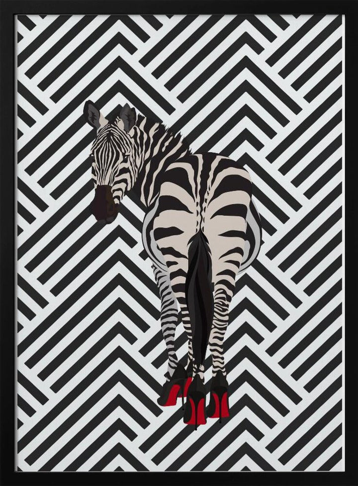Zebra heels retro - Stretched Canvas, Poster or Fine Art Print - I Heart Wall Art - Poster Print, Canvas Print or Framed Art Print