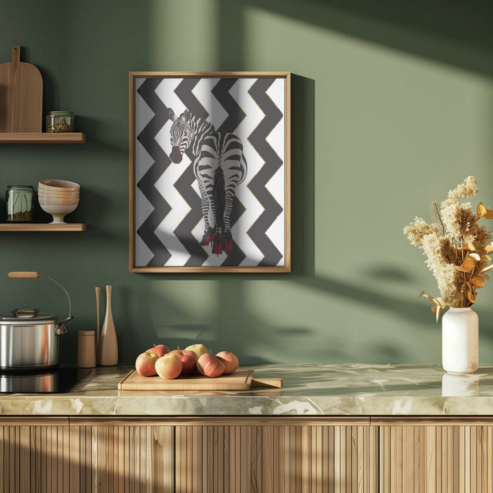 Zebra Heels Zigzag - Stretched Canvas, Poster or Fine Art Print - I Heart Wall Art - Poster Print, Canvas Print or Framed Art Print