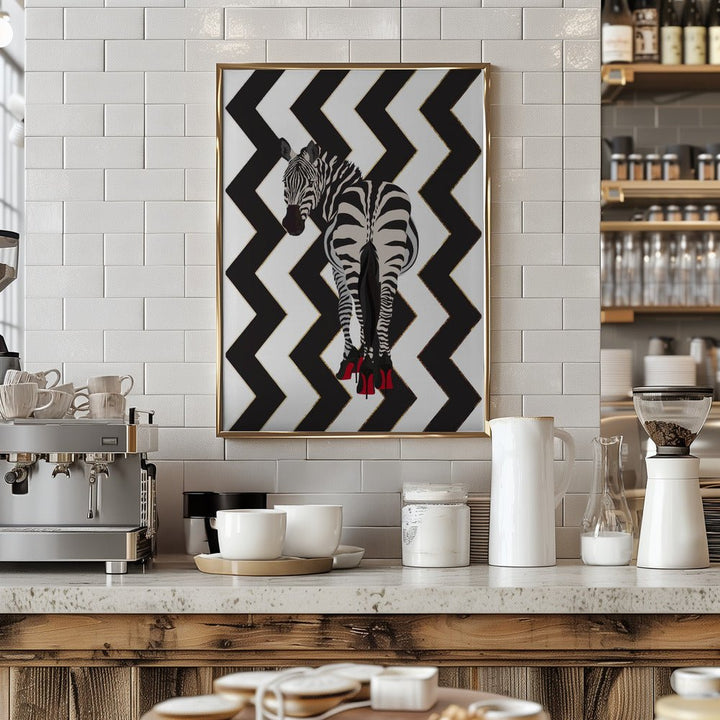 Zebra Heels Zigzag - Stretched Canvas, Poster or Fine Art Print - I Heart Wall Art - Poster Print, Canvas Print or Framed Art Print
