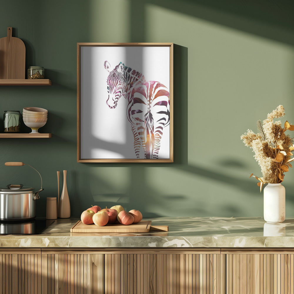 Zebra Silhouette - Stretched Canvas, Poster or Fine Art Print I Heart Wall Art