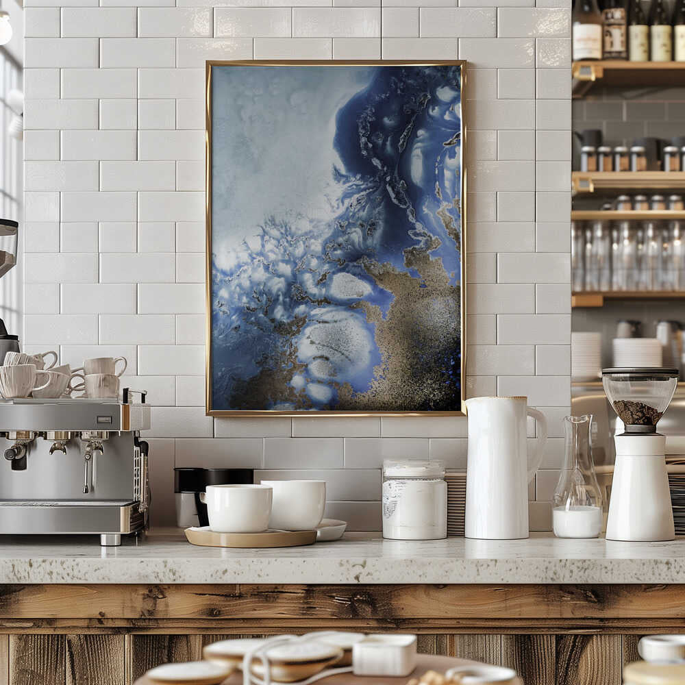 Zen Art &amp;039;Ocean Wave Waltz 2&amp;039; - Watercolor waves - Stretched Canvas, Poster or Fine Art Print - I Heart Wall Art - Poster Print, Canvas Print or Framed Art Print