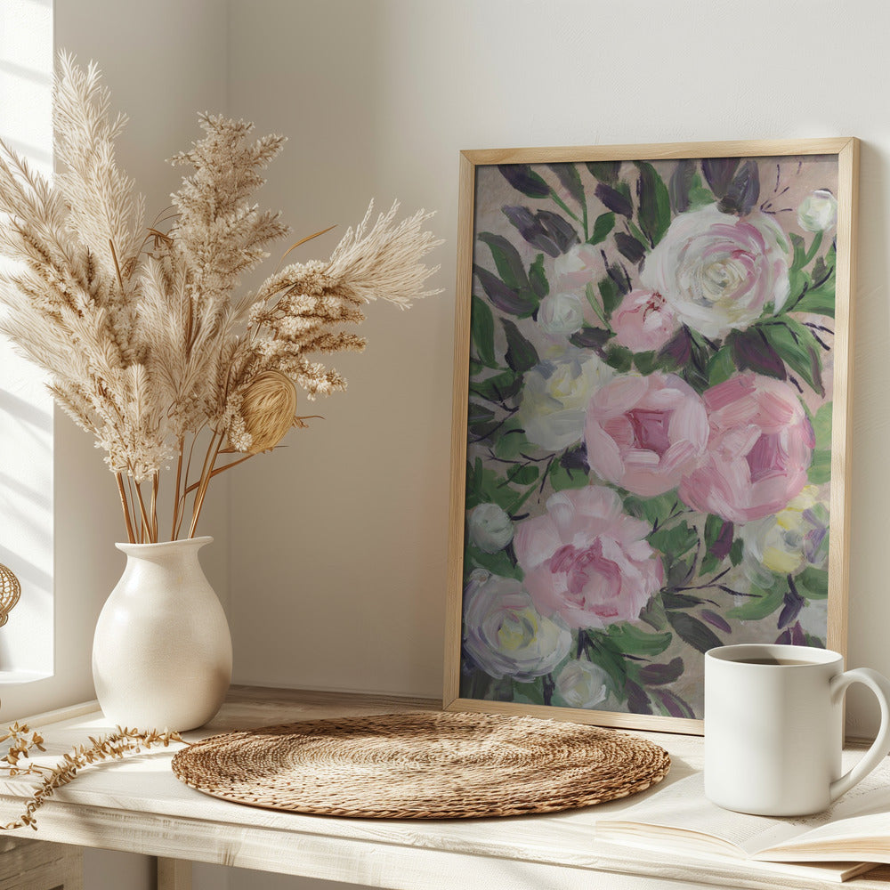 Zoye painterly bouquet - Stretched Canvas, Poster or Fine Art Print I Heart Wall Art
