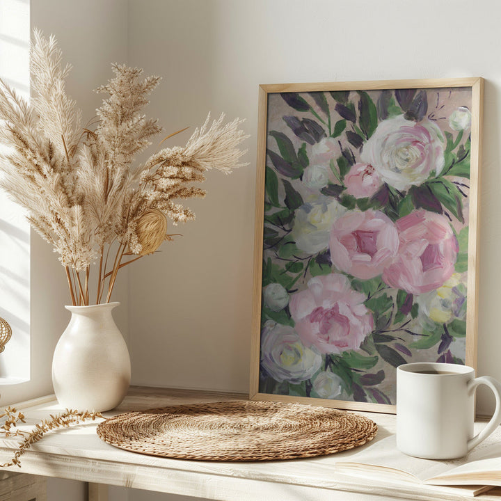 Zoye painterly bouquet - Stretched Canvas, Poster or Fine Art Print I Heart Wall Art