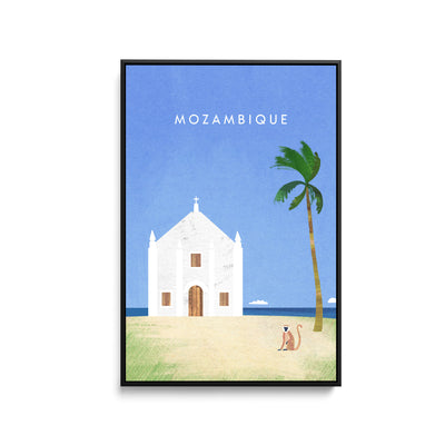 Mozambique by Henry Rivers - Stretched Canvas Print or Framed Fine Art Print - Artwork- Vintage Inspired Travel Poster I Heart Wall Art Australia 