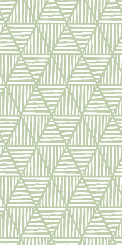 Pyramids In Green - Peel and Stick Removable Wallpaper I Heart Wall Art Australia 