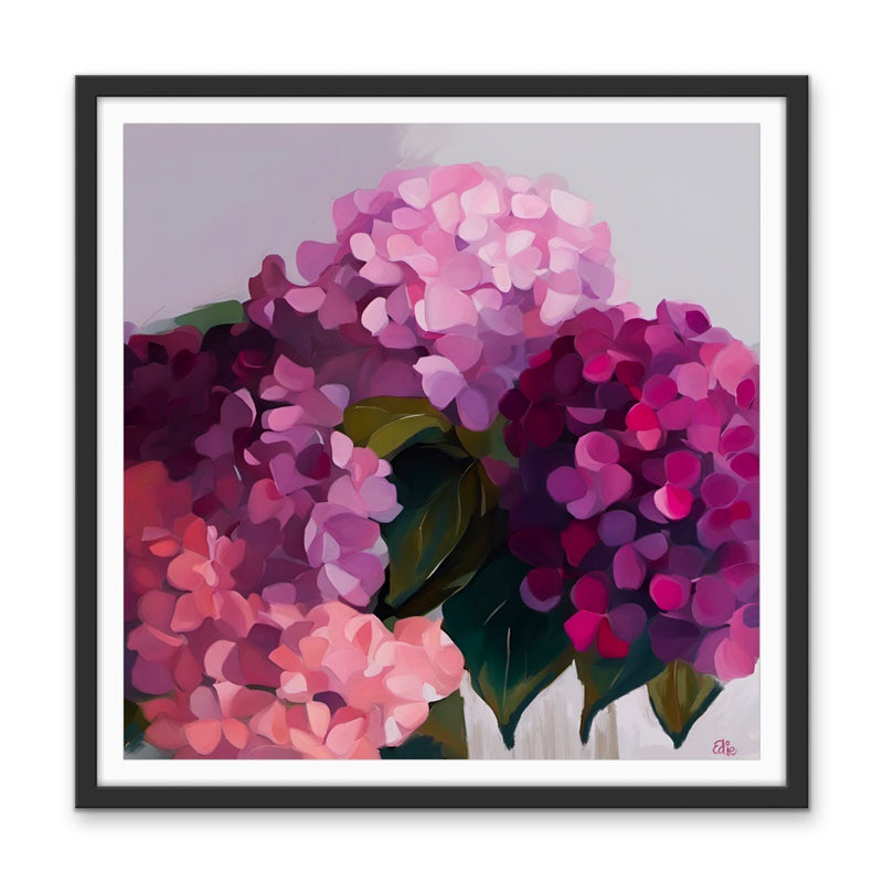 Pink Hydrangeas- Stretched Canvas Canvas Print or Framed Art Print I Heart Wall Art Australia 